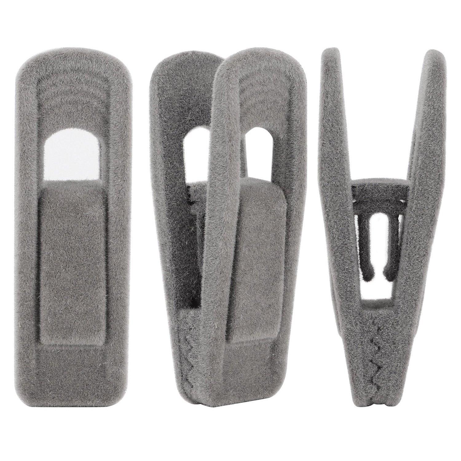 Corodo Non-Slip Velvet Hangers Clips, 20 Pack Strong Coat Hanger Clips Grey