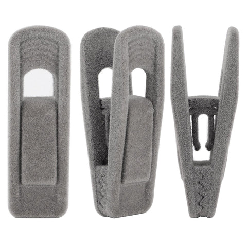 Corodo Non-Slip Velvet Hangers Clips, 20 Pack Strong Coat Hanger Clips Grey