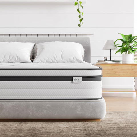 TeQsli Small Double Mattress 4FT Memory Foam Spring Hybrid Mattress 22CM