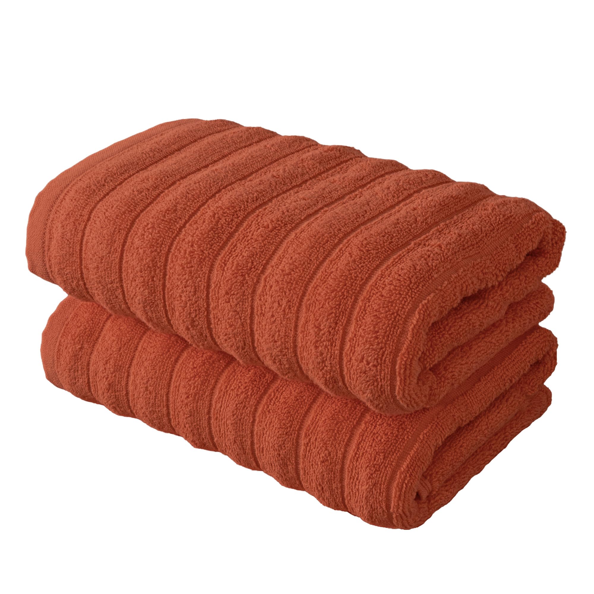 BERIBO Cloud Turkish Towel Set 100% Cotton 620gsm (Burnt Terracotta, 2 Hand Towels)