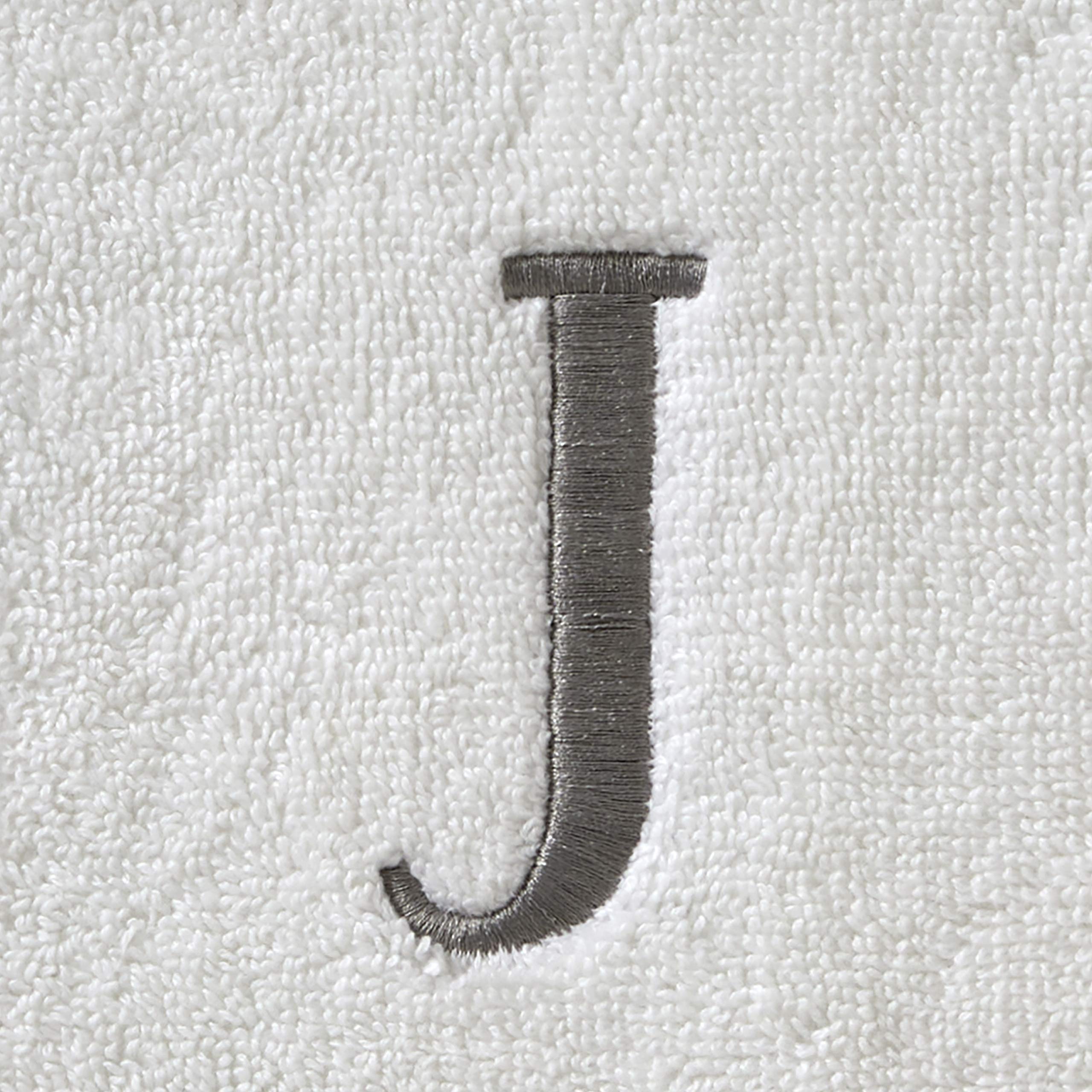 SKL Home Hand Towel Set, J, Cotton, White, 16x26