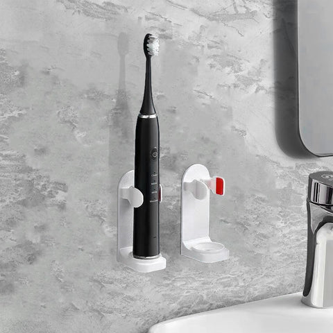 Electric Toothbrush Holder Wall Mounted 2Pack Set for Bathroom,Adjustable Size Toothpaste Dispenser Stand Organizer for Adult Kids Toothbrush