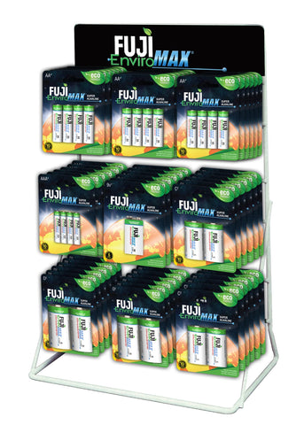 FUJI 2 X 9 Euro hook White Table Top counter stand. Wire Frame Retail Display For Small Products(9 Euro Hooks) POS Shop Display with header