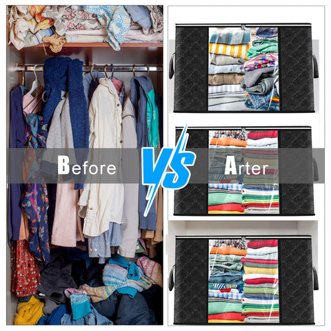 ASelected 90L Clothes Storage Bag, Large Clothes Storage Bag With Zips,Clear Window For Clothing Bedding Sweaters T-Shirts Blankets 3