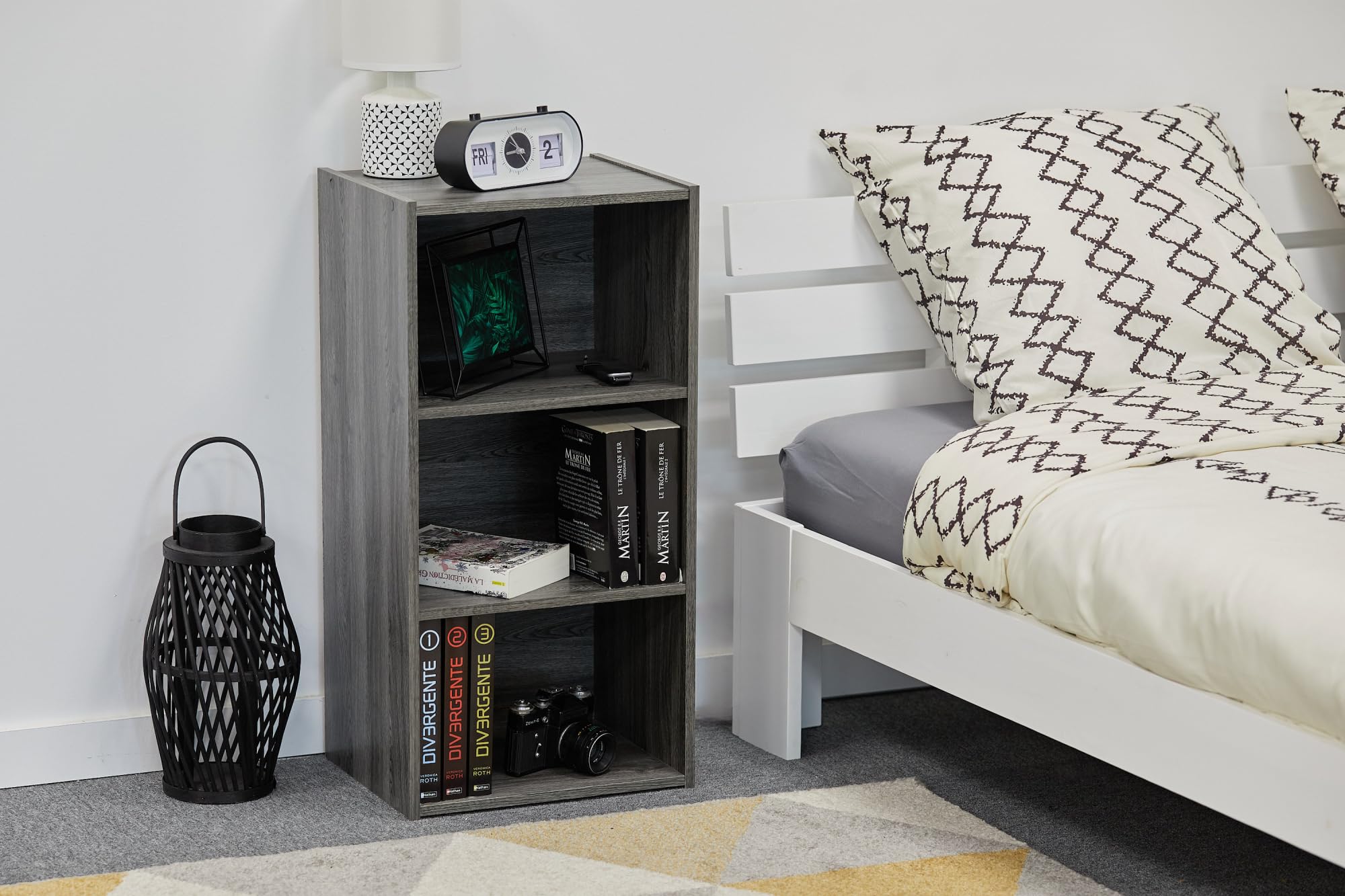 Iris Ohyama, 3-Tier Medium Bookcase/Wooden Shelving/Cube Bookcase/Book Cabinet/Cabinet with shelves, Modular, Design, Office, Living Room, Entry