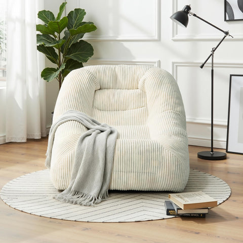 Pamapic Bean Bag, Single Bean Bag Chair with Filling Included, Beanbag Adult with Portable Handle, Comfy Sofa with Tilt Back Function