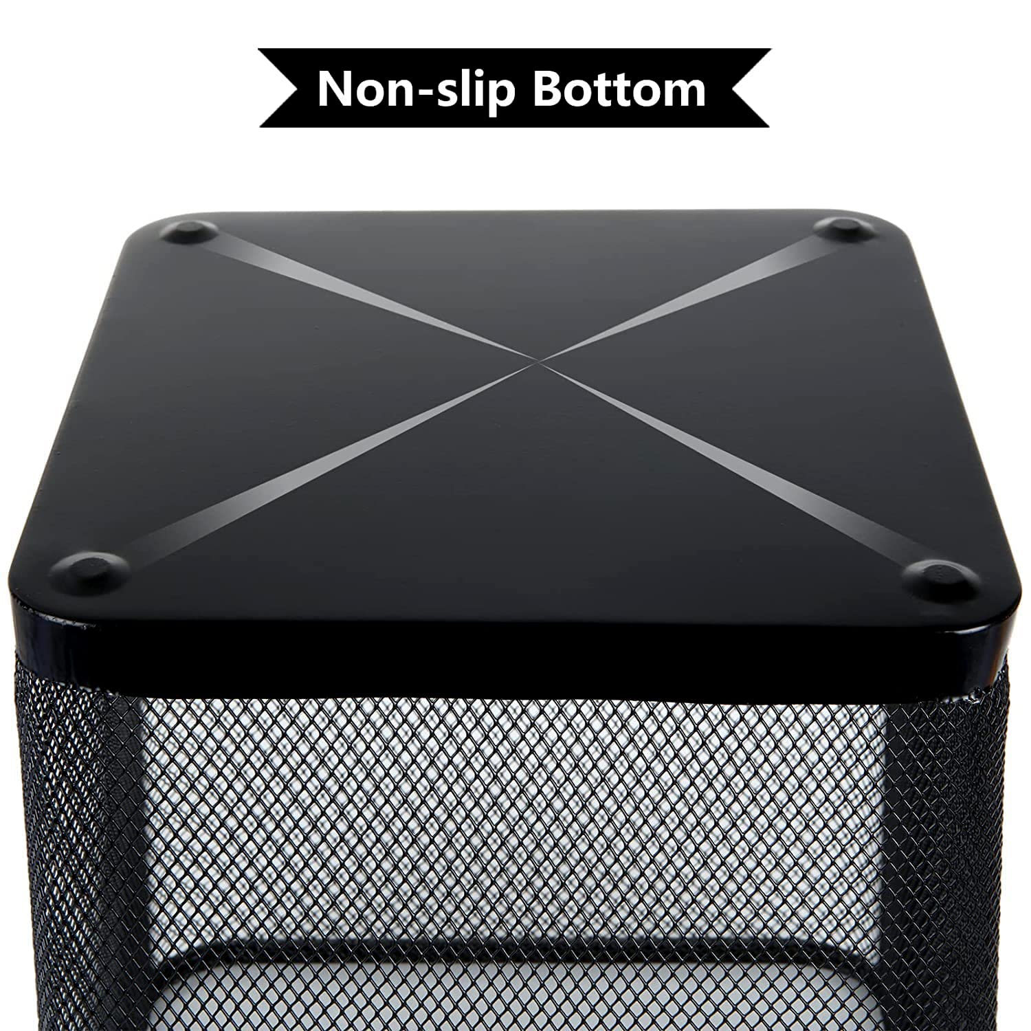 Best House | Metal Mesh Bins | Square | 9 Litres | BLACK | Pack of 1 | Metal Wire Waste Basket Paper Bin | Lightweight and Sturdy Rubbish Bin
