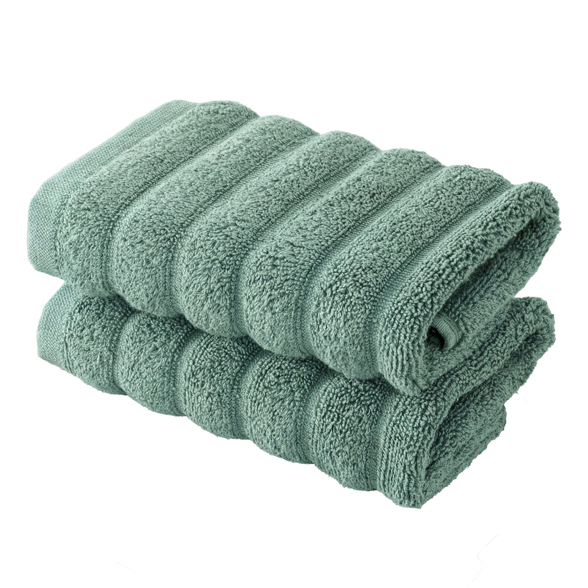 BERIBO Cloud Turkish Towel Set 100% Cotton 620gsm (Sea Foam, 2 Face Flannels)