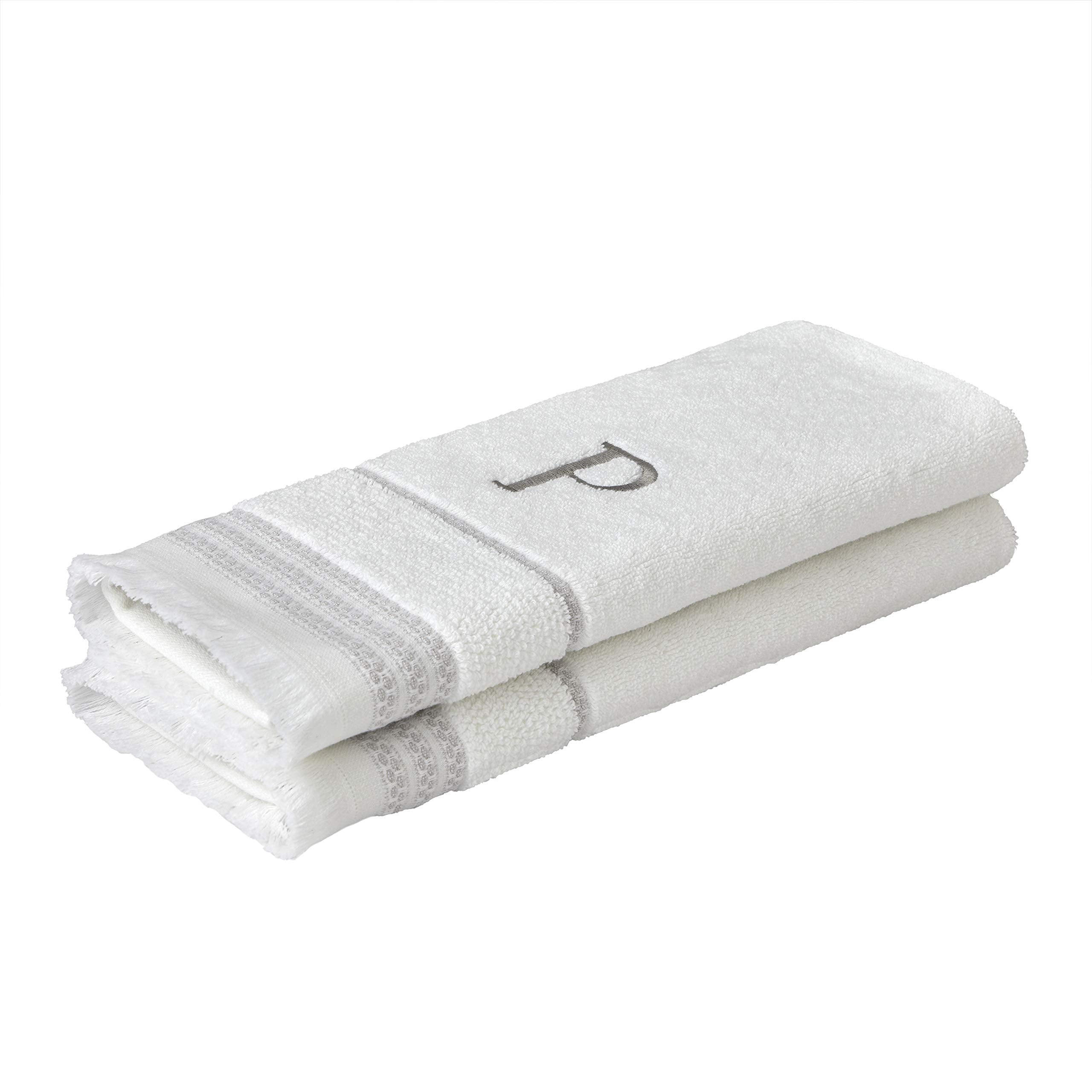 SKL Home Hand Towel Set, P, Cotton, White, 16x26