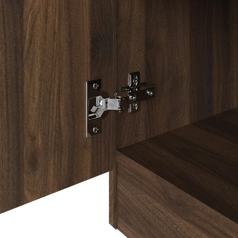 GFW Catania Compact Sideboard, Royal Walnut Storage Cabinet with 2 Drawers and 2 Doors, Herringbone Wood Grain Sideboard