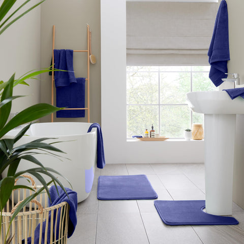 Catherine Lansfield Anti Bacterial Soft & Absorbent Cotton Hand Towel Navy Blue