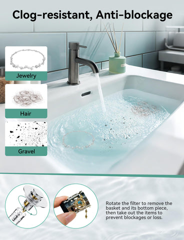Magichome Bathroom Sink Plug fit for 28-45mm Basin Holes