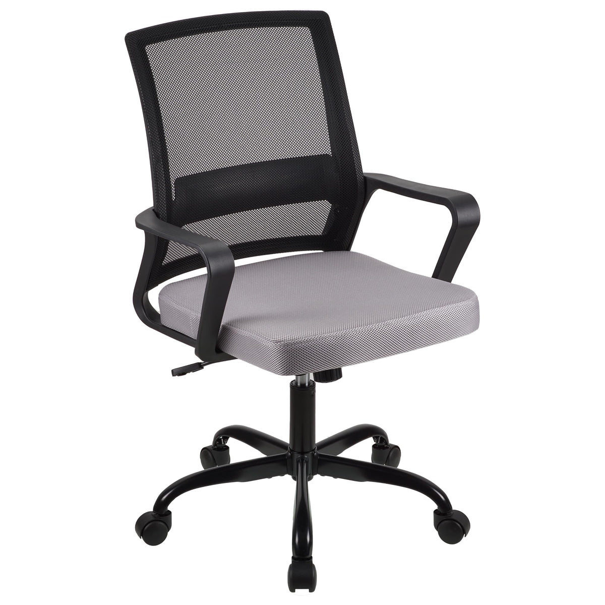 T-THREE.Adjustable office chair, ergonomic mesh swivel seat, with lumbar support, height adjustment, 360° rotation, and tilt function