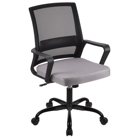 T-THREE.Adjustable office chair, ergonomic mesh swivel seat, with lumbar support, height adjustment, 360° rotation, and tilt function