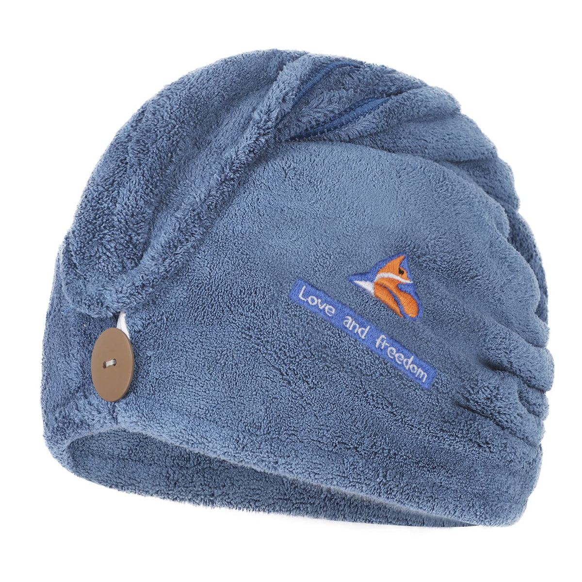 Qchomee Super Absorbent Hair Drying Towels Wrap Women Girls Microfiber Dry Hair Hat Towel Turban with Button Design Quick Drying Lady Bath Head Wrap