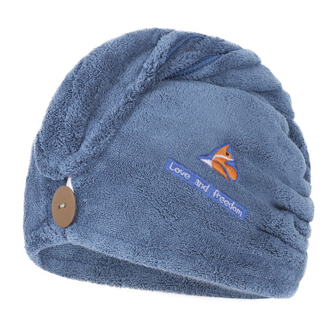 Qchomee Super Absorbent Hair Drying Towels Wrap Women Girls Microfiber Dry Hair Hat Towel Turban with Button Design Quick Drying Lady Bath Head Wrap