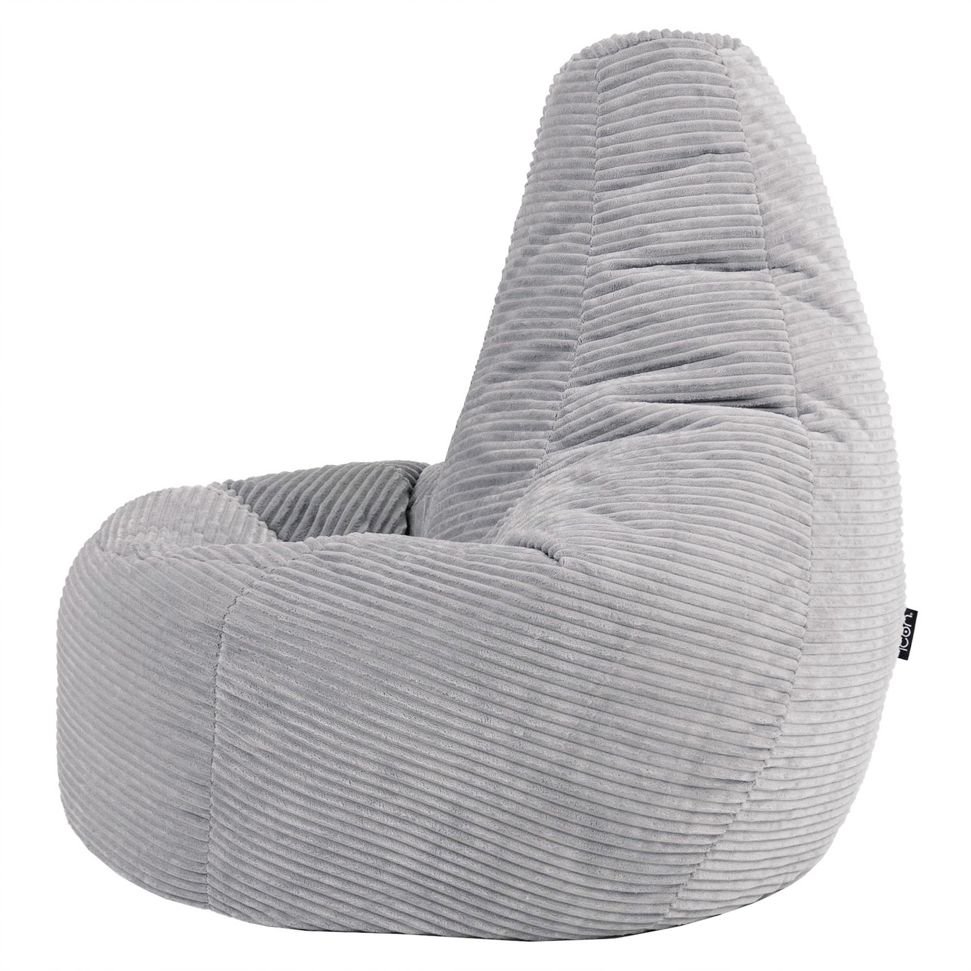 icon Dalton Large Cord Bean Bag with Filling Included, Grey