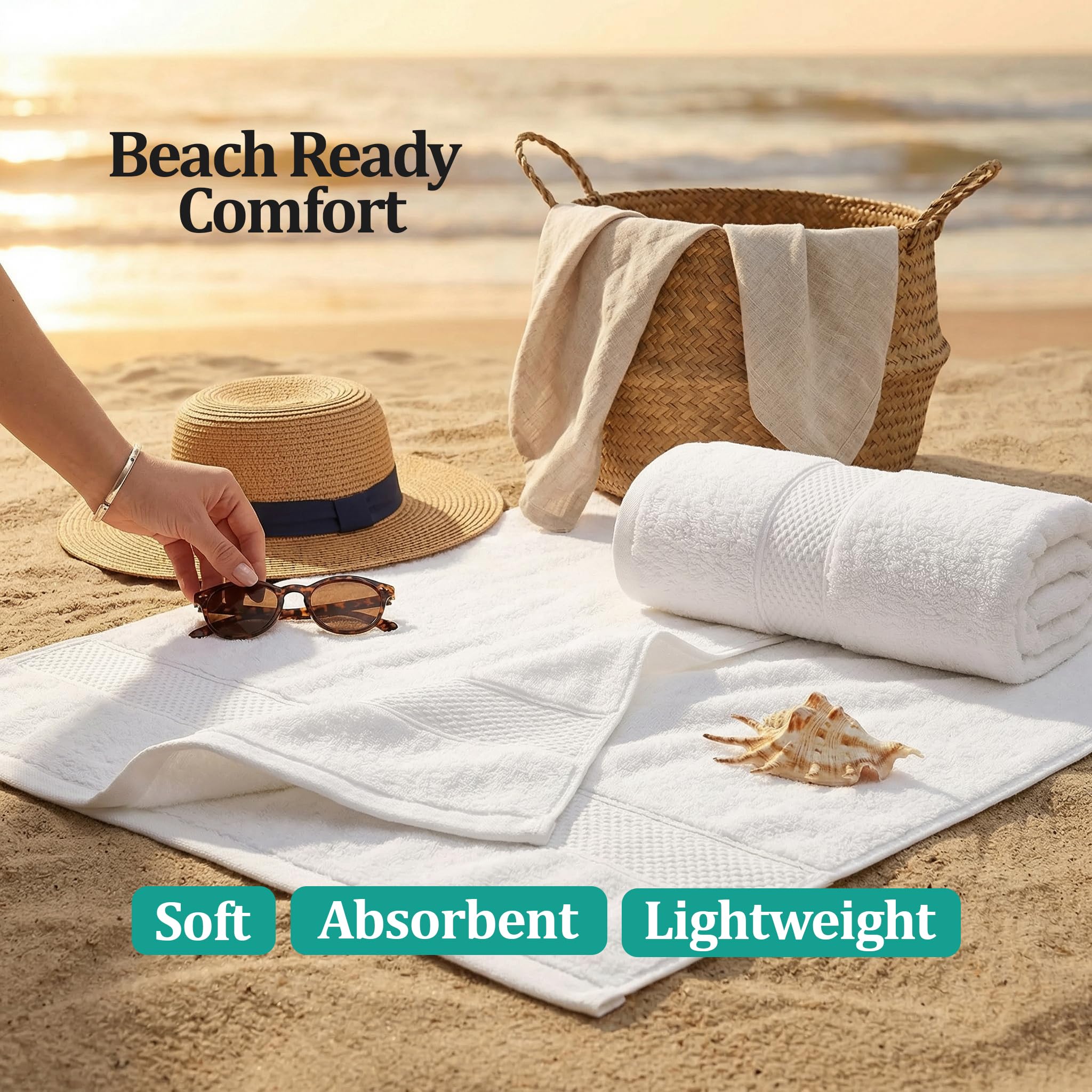 MistyMorning Extra Large Bath Sheets Jumbo Size (90x190cm),100% Cotton 500GSM Super Soft & Highly Absorbent Quick Dry Luxury Bathroom Towels
