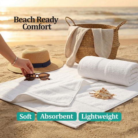 MistyMorning Extra Large Bath Sheets Jumbo Size (90x190cm),100% Cotton 500GSM Super Soft & Highly Absorbent Quick Dry Luxury Bathroom Towels