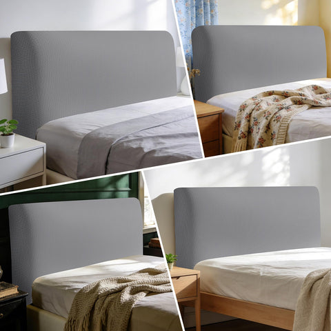 Niuoppy Bed Headboard Cover Fully Wrapped, Stretch Head Board Covers for Single Bed, Beds Headboard Protector Dustproof and Cat Scratch-proof