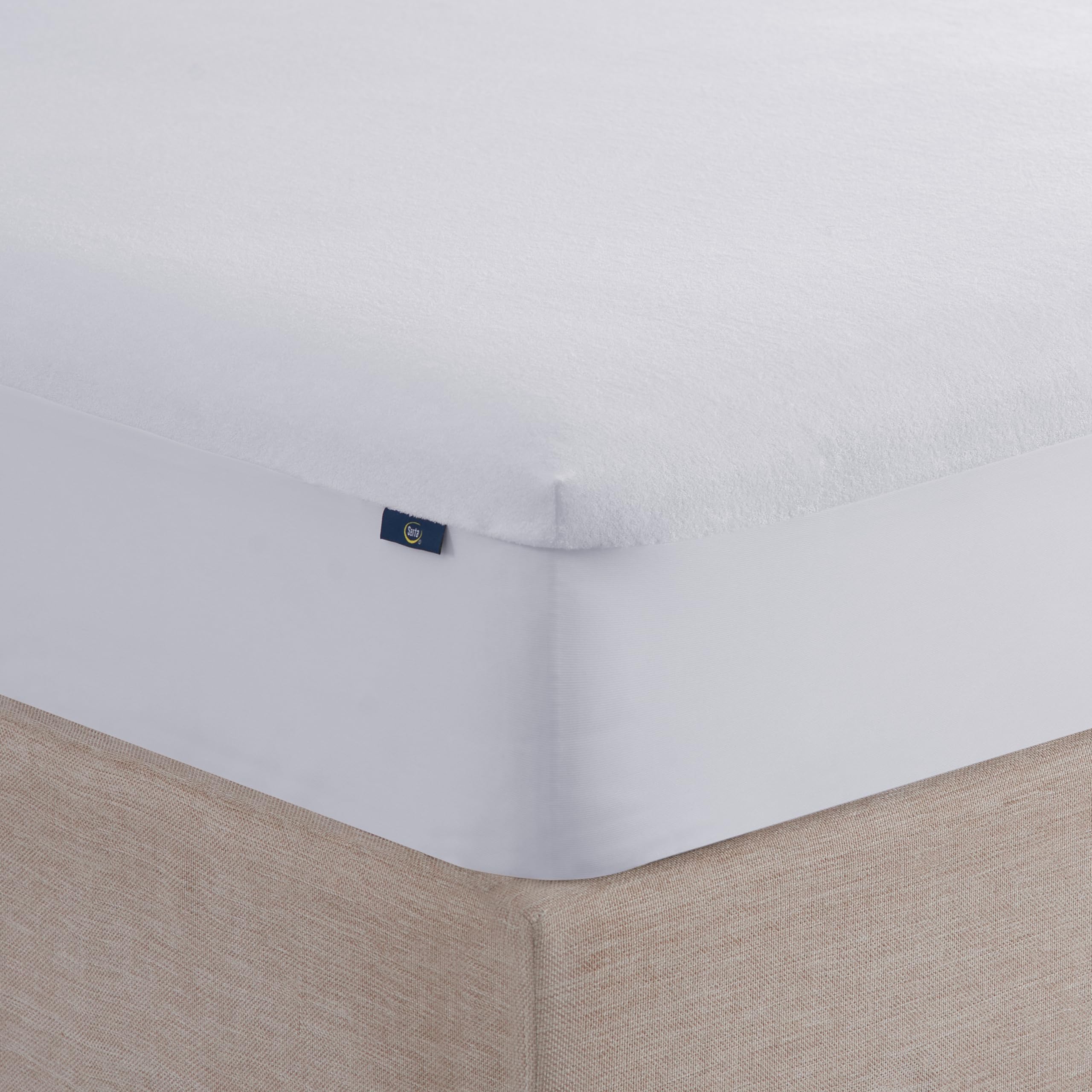 Serta Soft Top Mattress Topper, 76" x 80" Odor-Preventing and Stain-Resistant Waterproof Mattress Protector, 18" Elastic Deep Pocket for Secure Fit