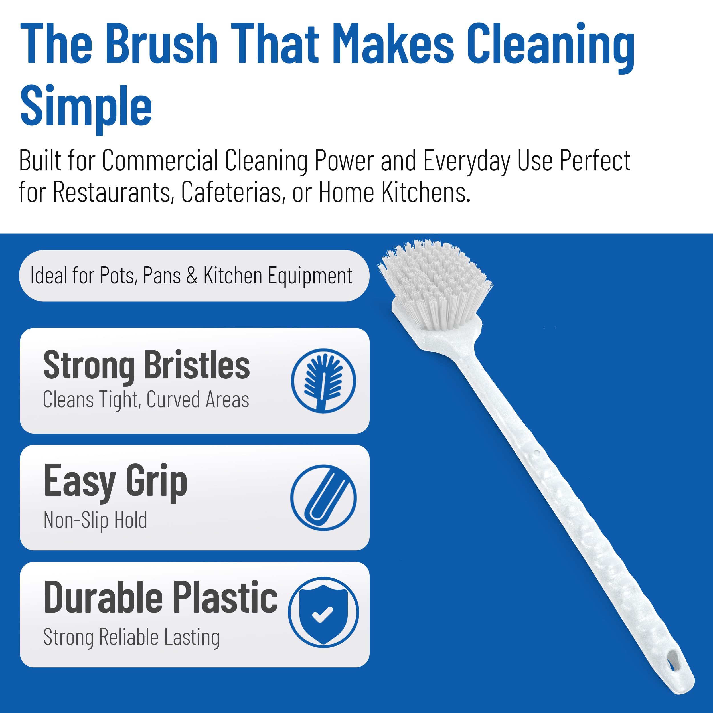 Carlisle Paddles Scrub Brush, White