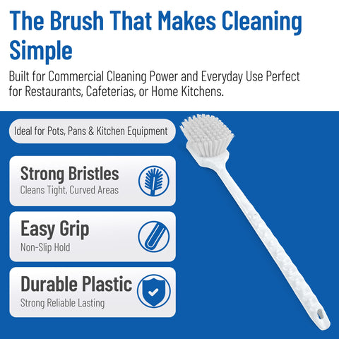 Carlisle Paddles Scrub Brush, White
