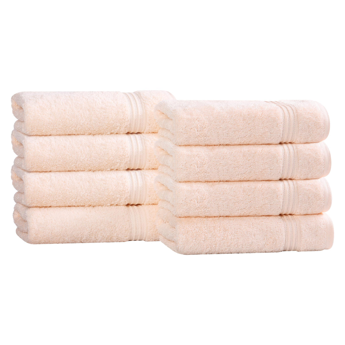 Superior Set, Cotton, Peach, 8PC Hand Towels