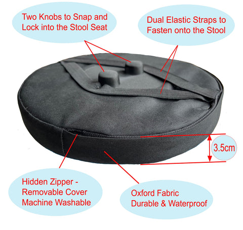 Outward Gear Thick Seat Cushion for Telescopic Stools, Collapsible Stool Chair Pads with Thickened Memory Foam