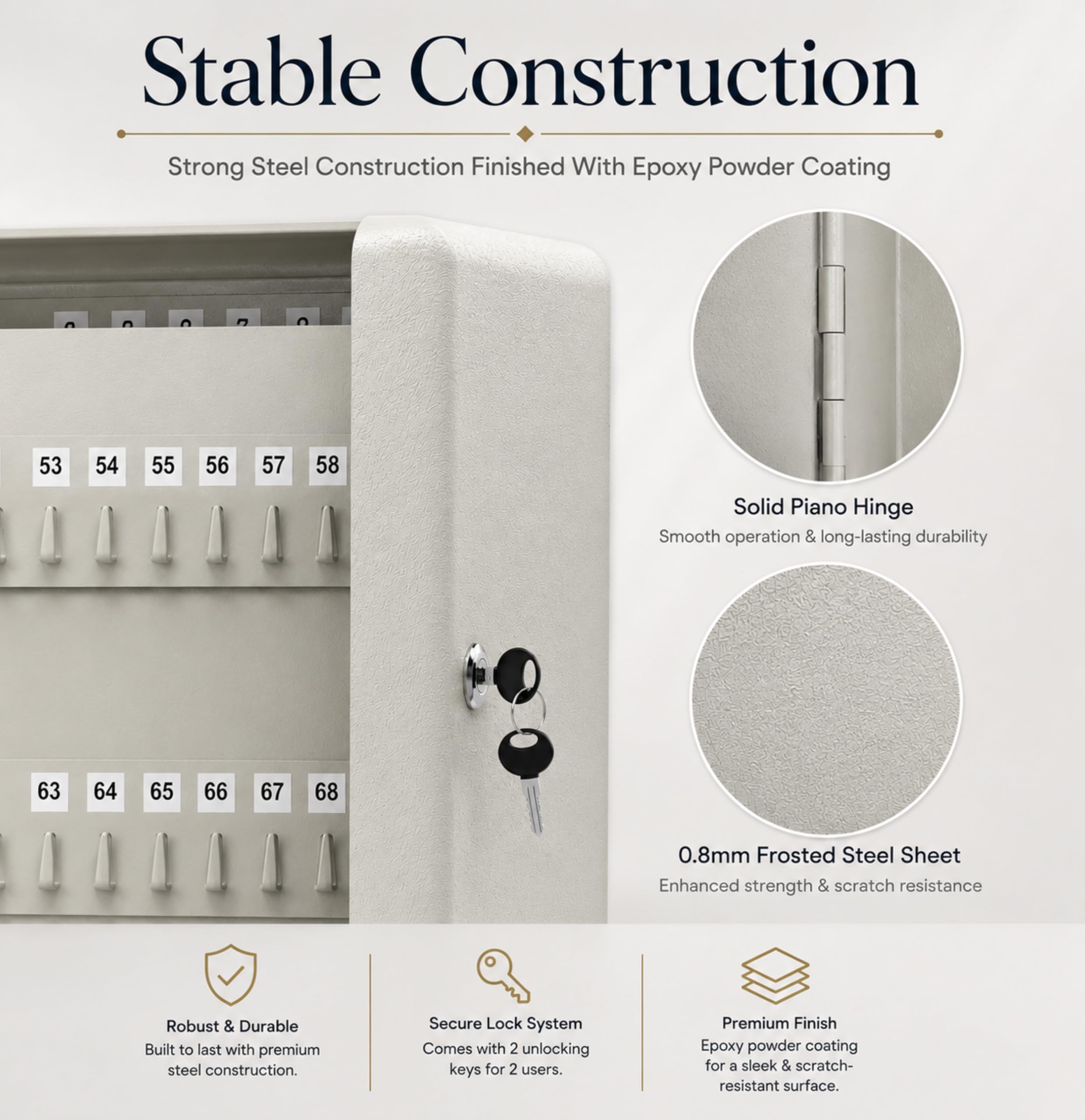 Landlord Direct Supplies LDS® Large Key Cabinet Wall Mounted (100 Keys) Key Box Includes 100 Indexing Numbers & Mounting Harware