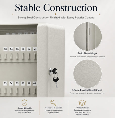 Landlord Direct Supplies LDS® Large Key Cabinet Wall Mounted (100 Keys) Key Box Includes 100 Indexing Numbers & Mounting Harware