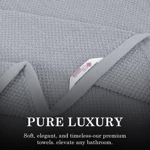 CASA COPENHAGEN Popcorn Textured 6-Piece Small Bath Towel Set - Grey Violet, 550 gsm, 6-piece small bath towels