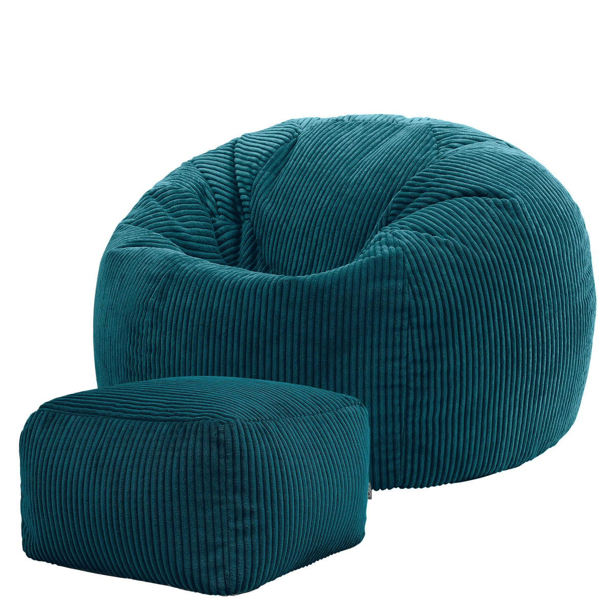 icon Kingston Cord Bean Bag & Footstool with Filling Included, Teal