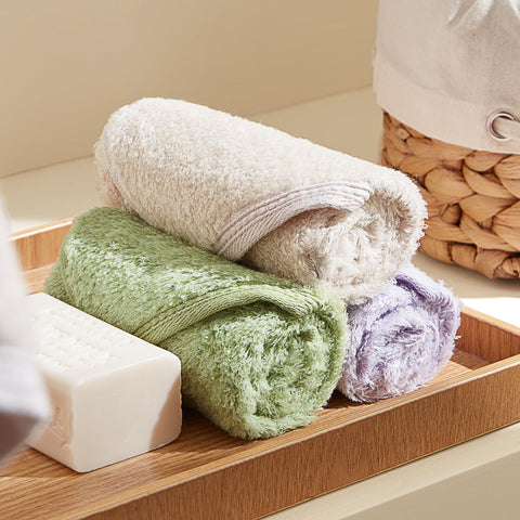 Vie TRIOMPHE 3-Pack Cloud Dream 100% Long Staple Cotton Zero Twist Flannel Towels Face Cloths