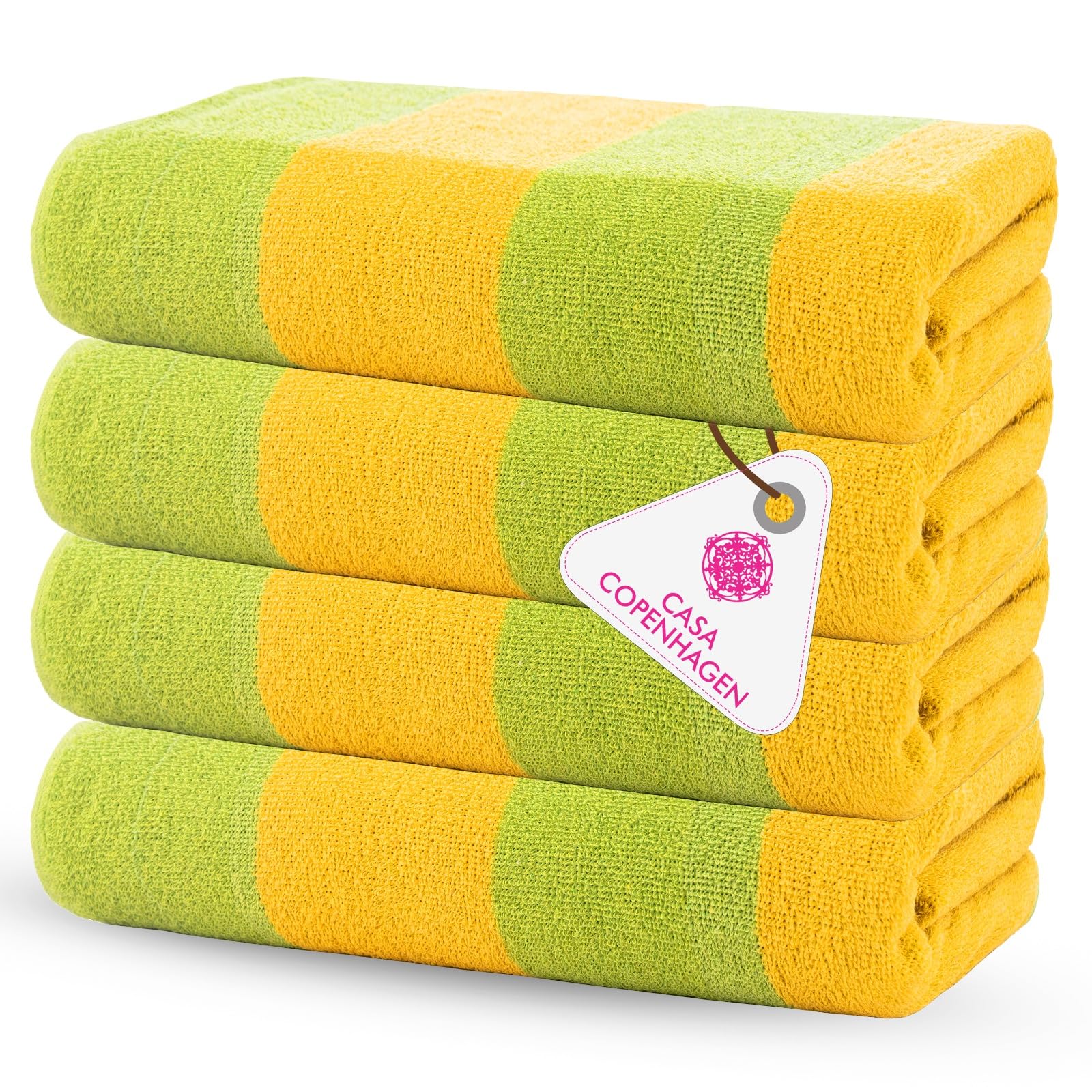 CASA COPENHAGEN Malibu beach towels, designed in Denmark, durable and hard-wearing, quick-drying, for pool, bath & shower, 76x152 cm