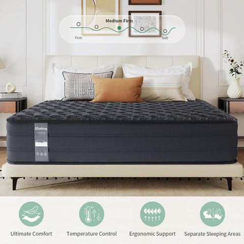 SZsuilong 90x190x30cm Single Memory Foam Hybrid Mattress - Pocket Sprung Mattress Single Size Medium Firm for Pressure Relief