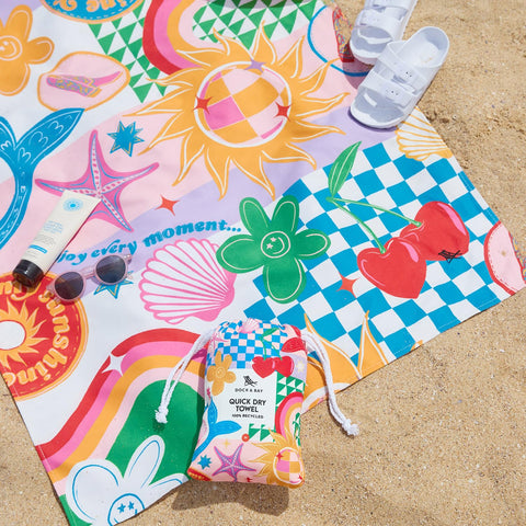 Dock & Bay Quick Dry Beach Towel - Good Vibes Club, Medium