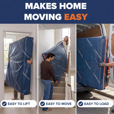 Single Mattress Storage Bag with Zip for Moving House, Heavy Duty, 3ft