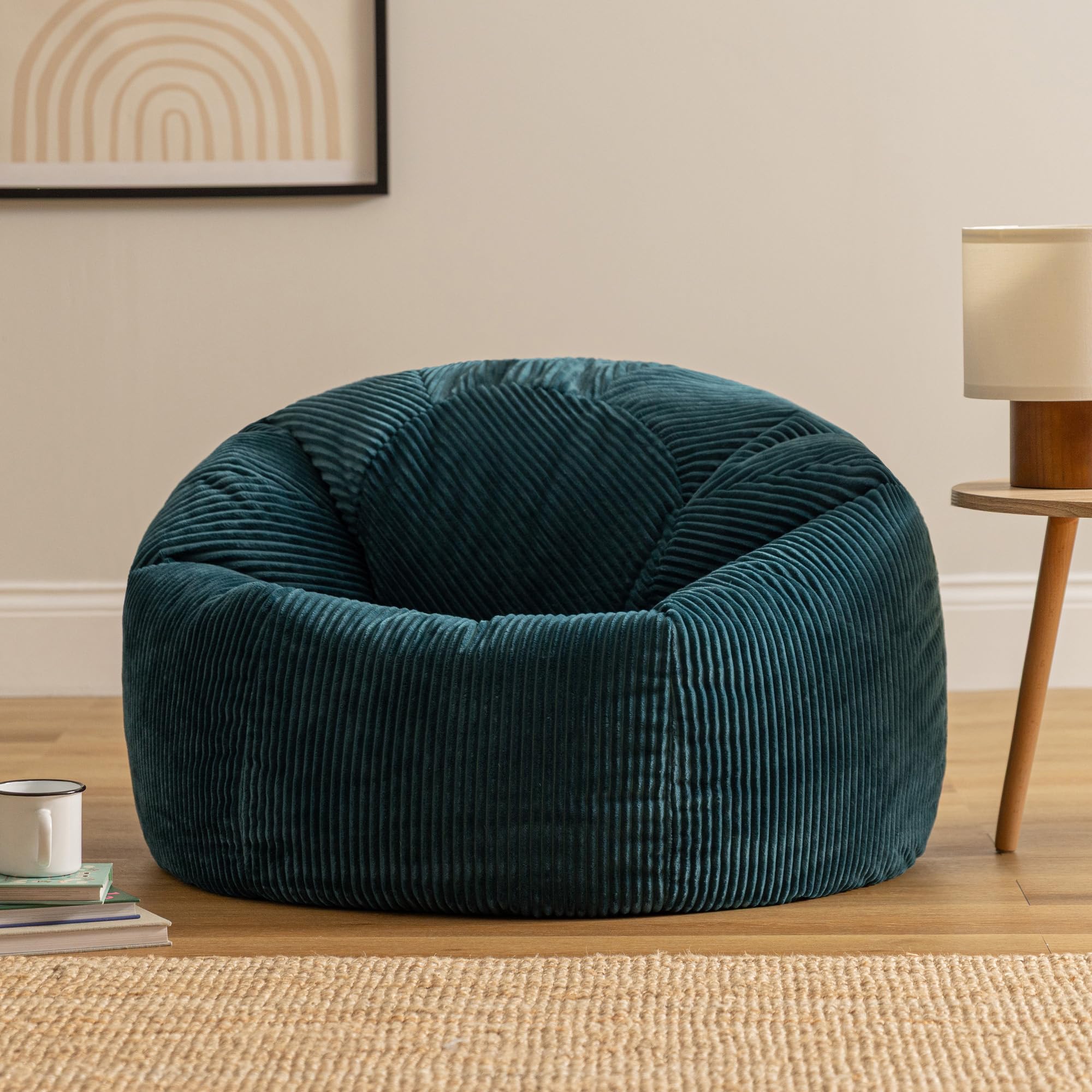 icon Kingston Cord Bean Bag with Filling Included, Teal