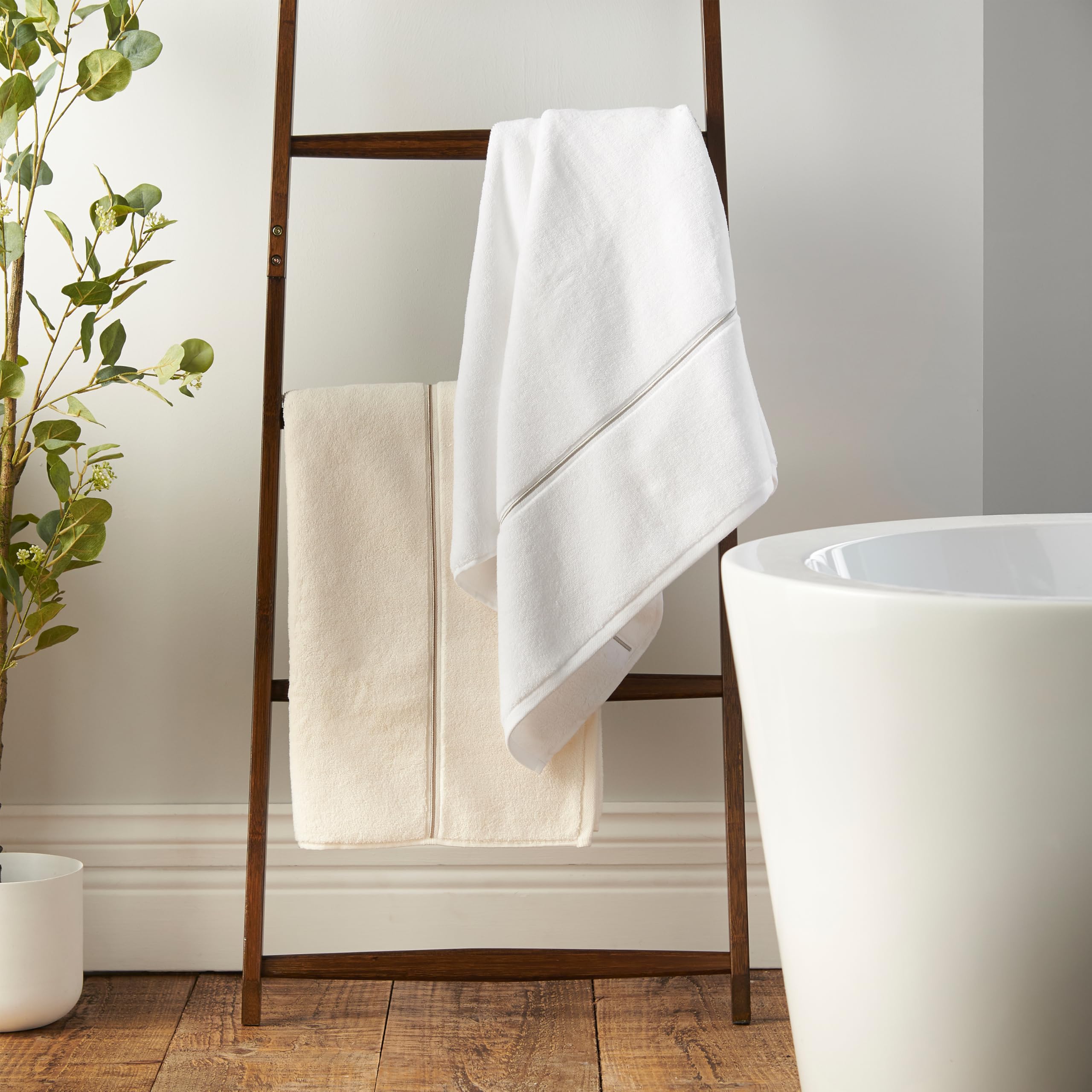 Bianca Zero Twist Satin Stitch Cotton 50x85 cm Hand Towel White