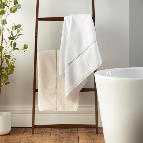 Bianca Zero Twist Satin Stitch Cotton 50x85 cm Hand Towel White