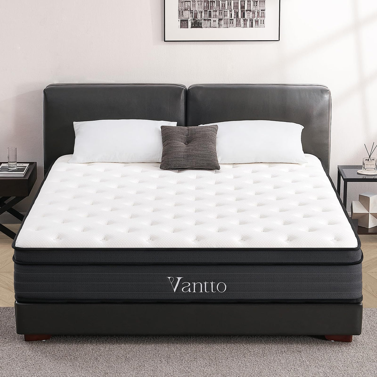 Vantto 3FT Single Mattress, 10 Inch Memory Foam Hybrid Mattress with Breathable Fabric and Pocket Spring for Motion Isolation, Medium Firm