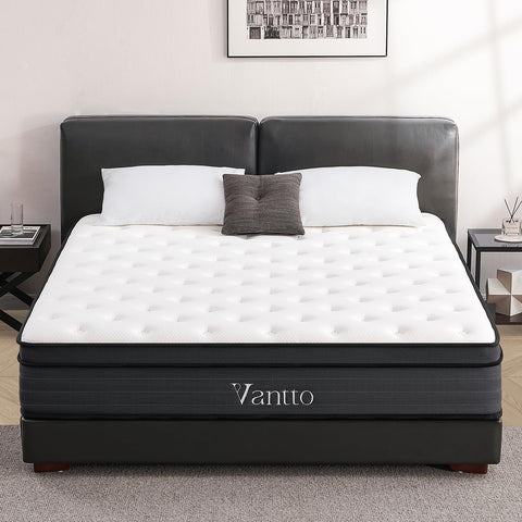 Vantto 3FT Single Mattress, 10 Inch Memory Foam Hybrid Mattress with Breathable Fabric and Pocket Spring for Motion Isolation, Medium Firm