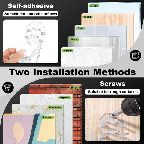 2 Pack Hat Organizer for Baseball Caps, Clear Hats Racks Hooks for Wall