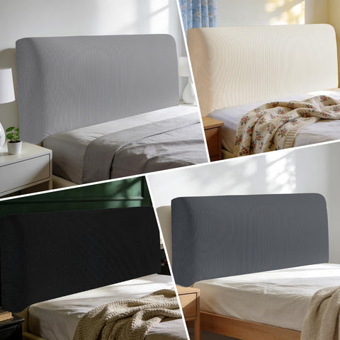 Niuoppy Bed Headboard Cover Fully Wrapped, Stretch Head Board Covers for Single Bed, Beds Headboard Protector Dustproof and Cat Scratch-proof
