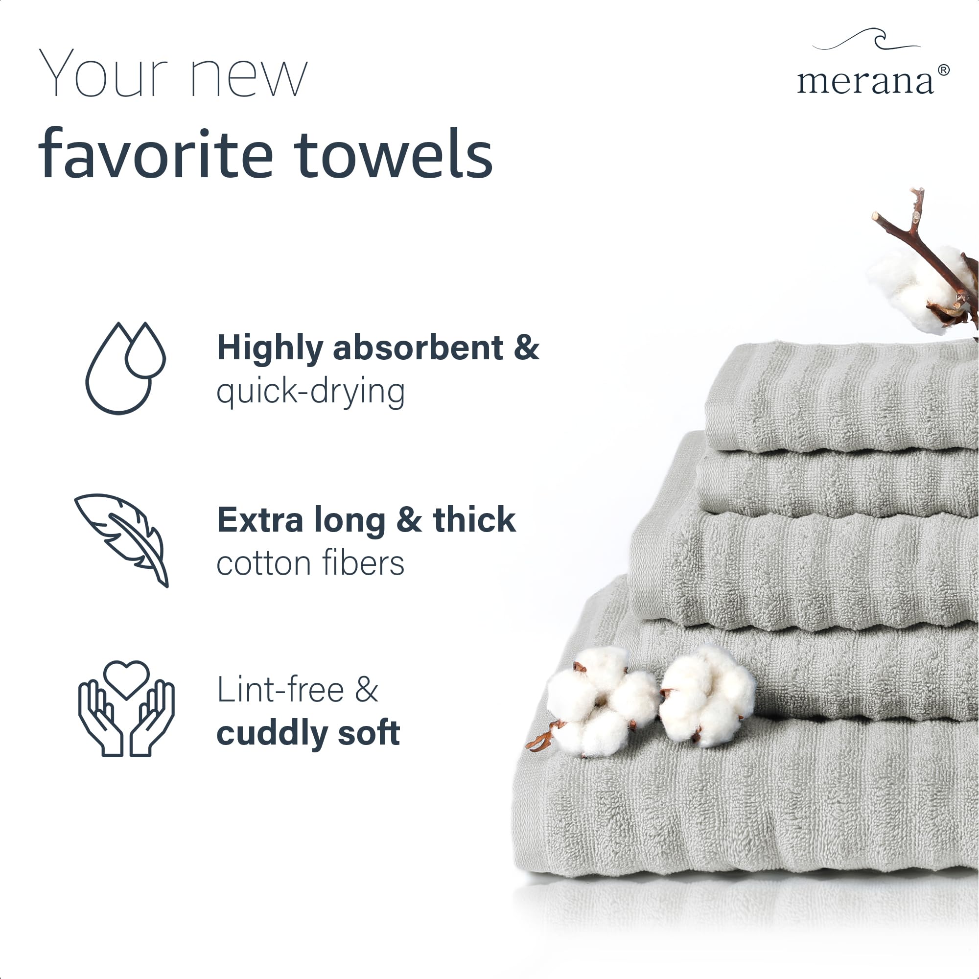 Merana OSLO towel set | quick-drying, soft & lint-free | terry luxury quality | 100% cotton terrycloth | OEKO-TEX | 590 GSM