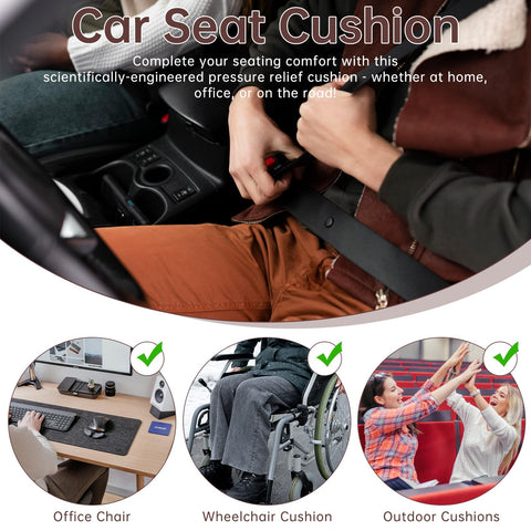 LY4U 3D Honeycomb Gel Seat Cushion for Office Chair & Car Seat, 48x48cm Cooling Pressure Relief Cushion with Breathable Support for Wheelchair Bench