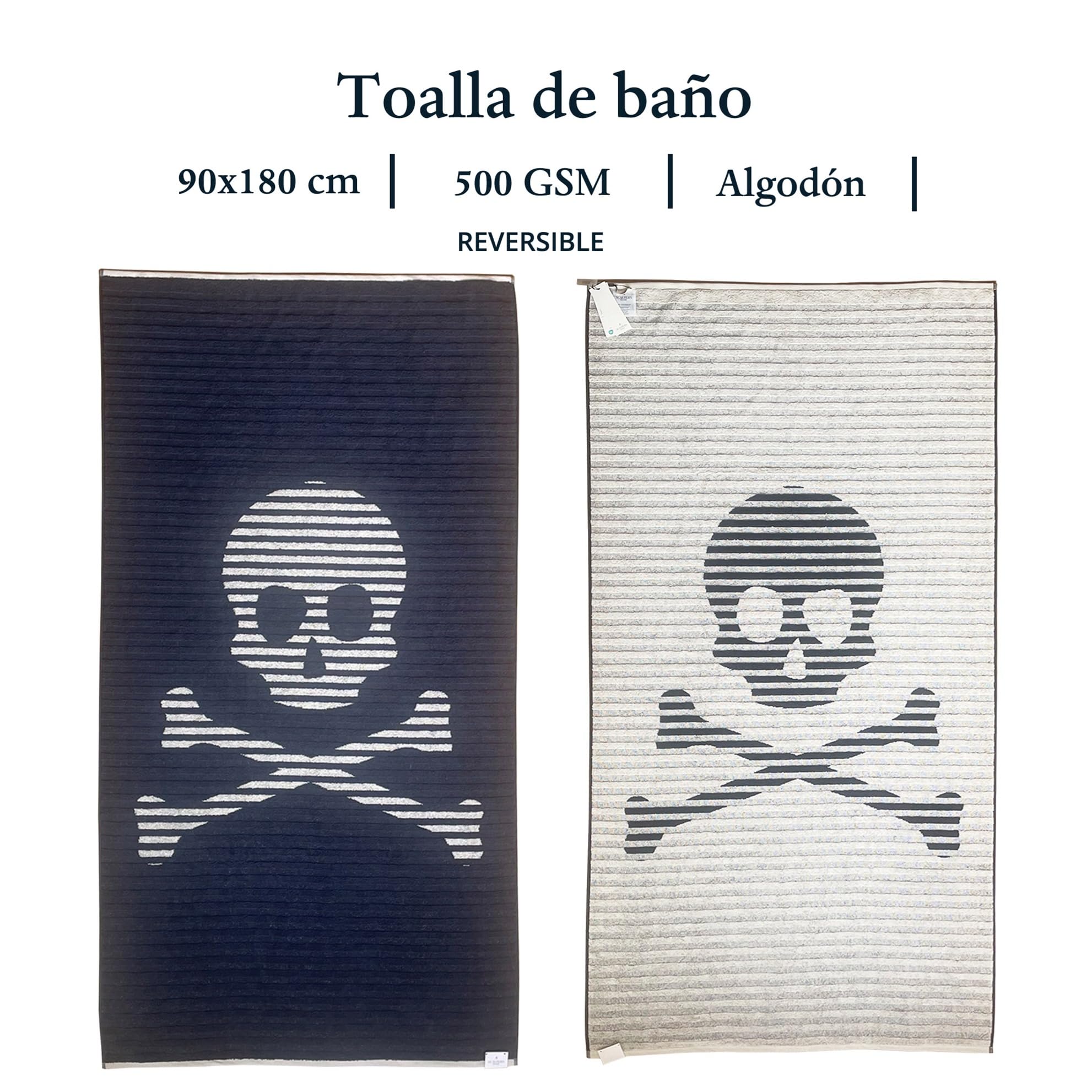 Scalpers Towel 90x180 cm 100% Cotton 500GSM Navy Blue with Logo and Stripes Home