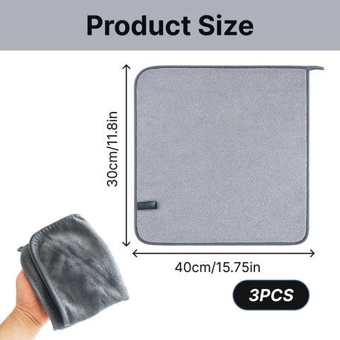 JiangZShangM Microfibre Hand Towels with Hanging Loop, Small Hand Towels Set of 3, Quick Dry Towel for Kitchen and Bathroom Use