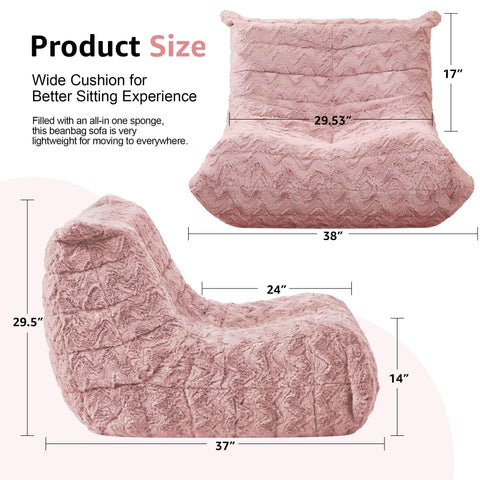Hobestluk Big Bean Bag Chairs for Adults Fireside BeanBag Couch Togo Sofa